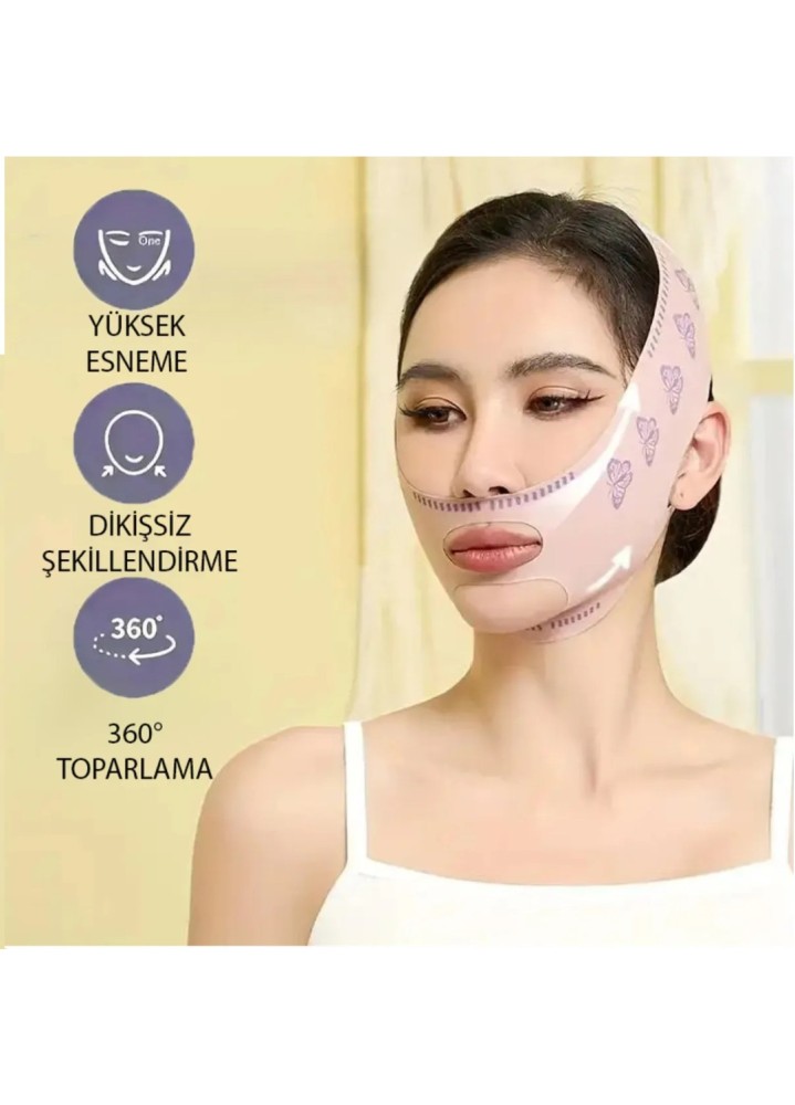 Yüz Kaldırma Kemeri Elastik Ve Nefes Alabilen Güzellik Yüz Kaldırma Kayışı Gıdı Çene Maskesi