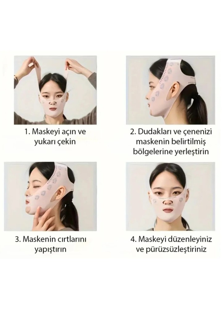 Yüz Kaldırma Kemeri Elastik Ve Nefes Alabilen Güzellik Yüz Kaldırma Kayışı Gıdı Çene Maskesi